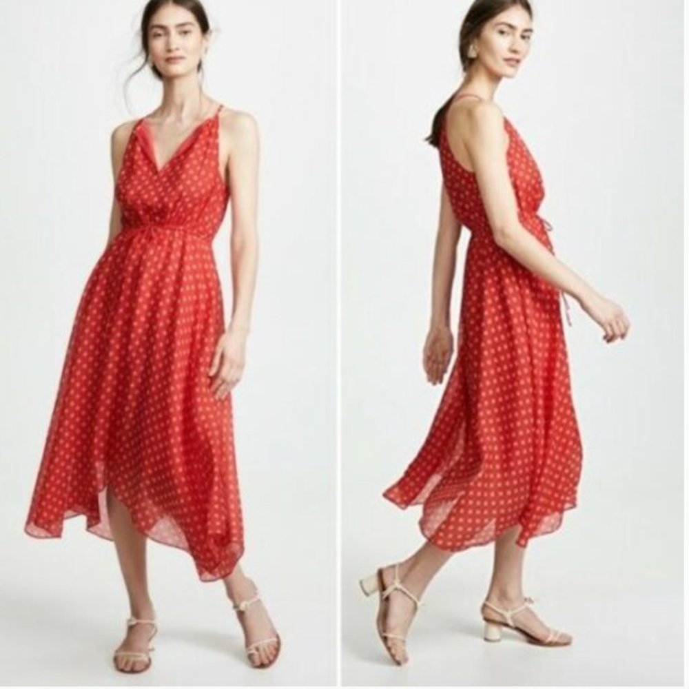 Joie Matalina Crinkle Silk Halter Dress